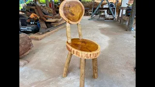 CADEIRA RÚSTICA DE TRONCO - SILLA - TRONCO RÚSTICO - RUSTIC TRUNK CHAIR