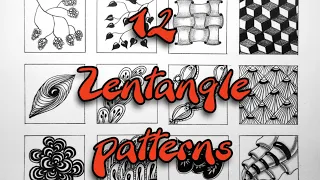 12 zentangle Patterns || 12 Doodle Patterns #doodle  #zentangle #pattern #art