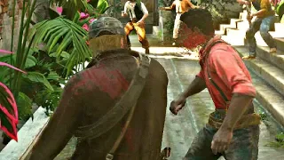 Red Dead Redemption 2 - Police Officer Beats Up Black Man & Threatening Kids