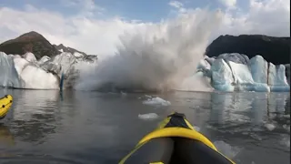 Alaska kayakers escape wave from glacier collapse