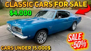 20 Perfect Classic Cars Under $15,000 Available on Craigslist Marketplace! Big Sale!!