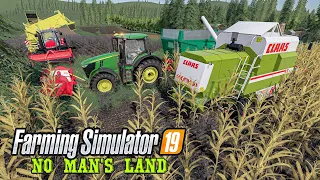 Potatoe, Corn Harvest | Day 46 No man's land | Farming Simulator 2019 Timelapse