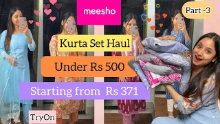 Huge Meesho Kurta Set Haul Under 500😍| Starting Just Rs 371 | TryOn | Honest Review | Afreen Narzi