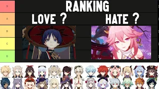Most Loved To Most Disliked Ranking The Genshin Impact Characters