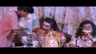 Doddanna and Sadhu Kokila Having Meals in Hotel | Comedy Scene | Hello Yama Kannada Movie