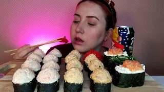 МУКБАНГ РОЛЛЫ ОСТРАЯ КУРИЦА КРАБ АСМР | MUKBANG ROLLS SPICY CHICKEN CRAB ASMR