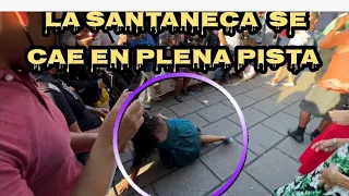 OMG la santaneca se cae en pleno baila 🤕🥺