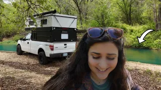 Riverside Truck Camping Crystal Clear Water