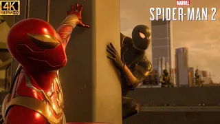 Peter And Miles Meets The Hunters With The Iron Spider Suits - Marvel's Spider-Man 2 (4K 60FPS)