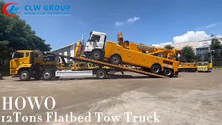 Operation Show-HOWO 6x2 12-16Tons Flat Bed Tilt Tray Towing Wrecker for Big Trucks