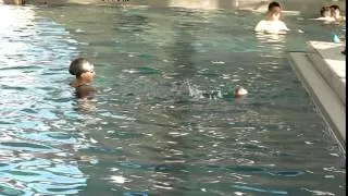 Iris' backstroke swimming