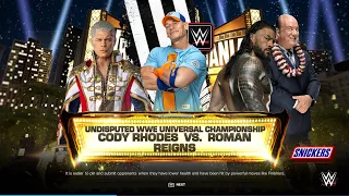 WWE 2K24 UNDISPUTED WWE UNIVERSAL CHAMPIONSHIPCODY RHODES VS. ROMANREIGNS.