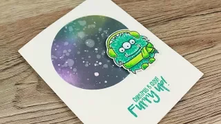 Furry Up - Mask Blending Galaxy with Distress Oxide Inks - Create A Smile Stamps