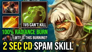 1V5 RUN AT THEM 100% No Fear Unlimited Radiance Flame Cloak Burning 2 Sec CD Bristleback Dota 2