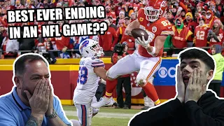 BRITISH FATHER AND SON REACTS! Bills vs Chiefs FULL final 2 mins and OT!