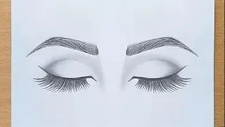 How to draw Closed Eyes for beginners.... step by step