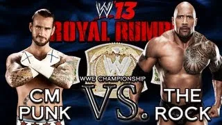 WWE '13 Sims -Royal Rumble 2013- WWE Championship - CM Punk Vs. The Rock