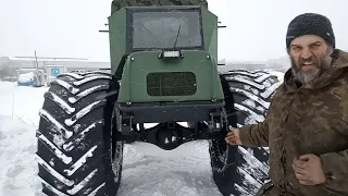 Обзор вездеход Соломономобиль М4 на шинах низкого давления  Арктиктранс 1700х750.