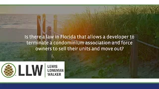 Is there a law in Florida that allows a developer to terminate a condominium association...