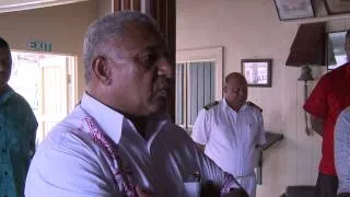 Fijian Prime Minister Voreqe Bainimaramna meets with the families of the Fijian Peacekeepers.