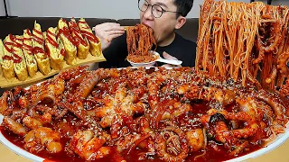 🔥불맛입힌 🐙낙지볶음에 소면사리듬뿍! 마무리는 비빔밥과 계란말이 먹방 Nakji-bokkeum MUKBANG