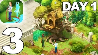 Gardenscapes - Walkthrough DAY 1 NEW AREA Part 3 - iOS Android