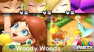 Mario Party Superstars Daisy vs Peach vs Rosalina vs Birdo in Woody Woods