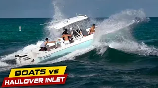 WHEN HOLDING ON IS NOT ENOUGH !! | Boats vs Haulover Inlet