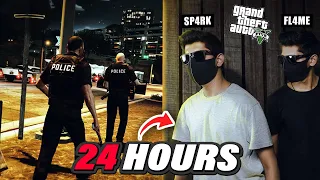 WE SPENT 24 HOURS IN GTA 5!!