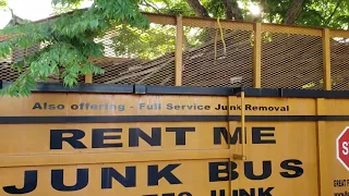 Memorial Day Picking up a 21-yard Dumpster Rental on Wheels Junk Bus