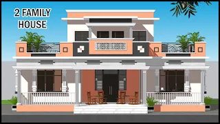 2 Family House Design | Modern Villa Design 4 Room 3D House Plan | Villa Design | Gopal Architecture