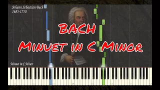 JS Bach - Minuet in C Minor Piano Synthesia | Notebook for Anna Magdalena Bach