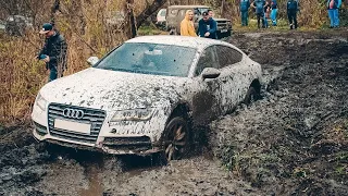 СМЕРТЕЛЬНЫЙ ОФФРОАД для AUDI А7 / Едем на спор против TOYOTA PRADO и ТУРБО НИВА