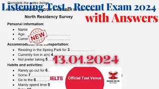 IELTS Listening Actual Test 2024 with Answers | 13.01.2024