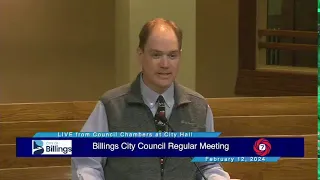 Billings City Council Regular Meeting - February 12, 2024