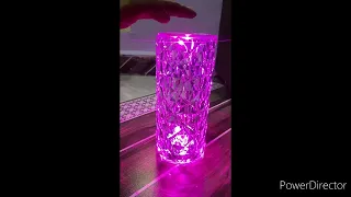 #Crystal Rose Diamond 16 color changing lamp..review#RGB changing Mode LED Night Lights Table Lamp #