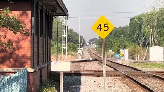 Amtrak Train Rolling through Downtown Plant City 48! The Far Charger!