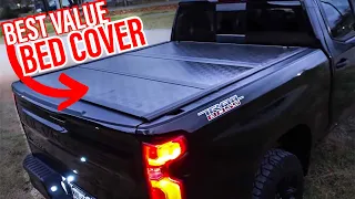 Silverado / Sierra Tonneau Bed Cover - Rough Country Low Profile Tri-Fold: 2019 - 2021