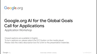 Google.org AI for the Global Goals: Application Workshop