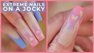 Flaming Heart Nail Art Design Using Gel Polish