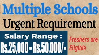 Multiple Private Schools Vacancies|| All Subjects|| Free Residence|| Apply from any State