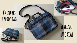 13 inches Laptop Bag Sewing Tutorial / Bag diy