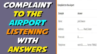 COMPLAINT TO THE AIRPORT LISTENING WITH ANSWERS | 2021 | Ielts Listening || ielts Listening VIDEO