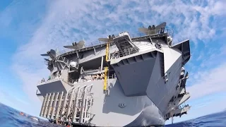 Jumping off an aircraft carrier-USS John.C.Stennis swim call