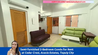 [Rented] 2BR (F308) Condo for Rent in Cedar Crest, Acacia Estates, Taguig