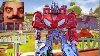 Hello Neighbor - My New Neighbor Transformers Optimus Prime Act 4 Gameplay Walkthrough