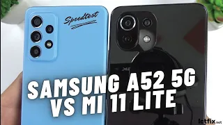 Xiaomi Mi 11 Lite vs Samsung A52 5G | Snapdragon 732G vs Snapdragon 750G Speedtest, Comparsion