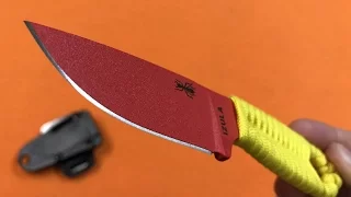 Esee Izula Red Knife Review! Yellow Paracord Wrap!