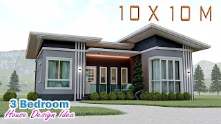 HOUSE DESIGN IDEA | 10 x 10 Meters | 3 Bedroom Pinoy House