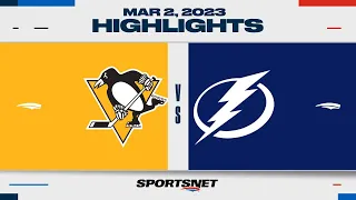 NHL Highlights | Penguins vs. Lightning - March 2, 2023